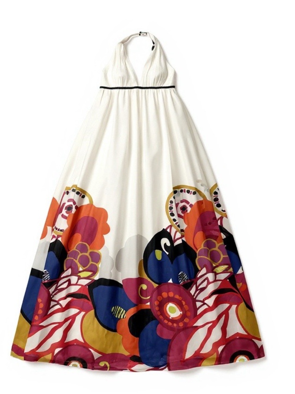 Silk Kay Unger Abstract Floral Print Dress